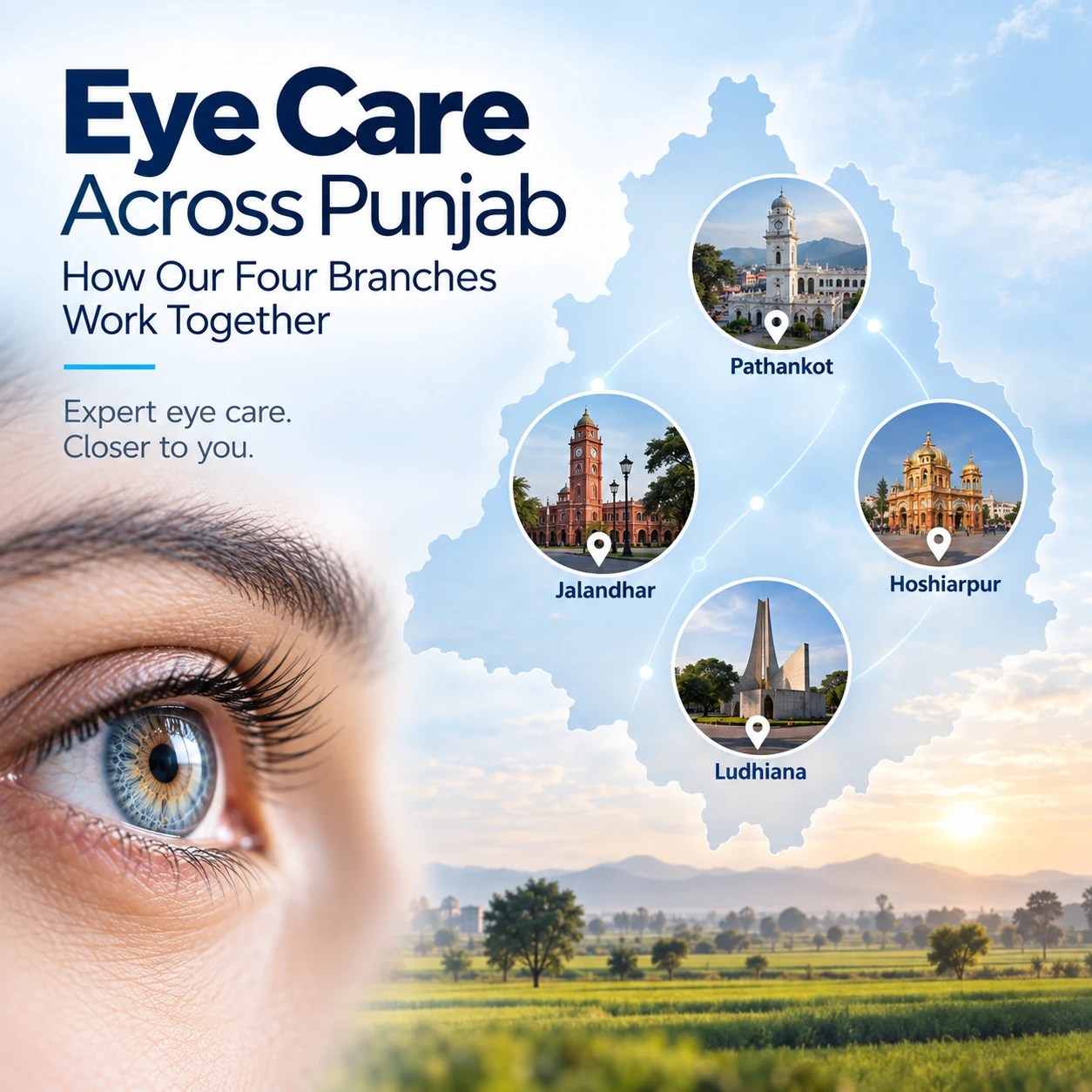 Eye Care Across Punjab: How Our Four Branches Work Together